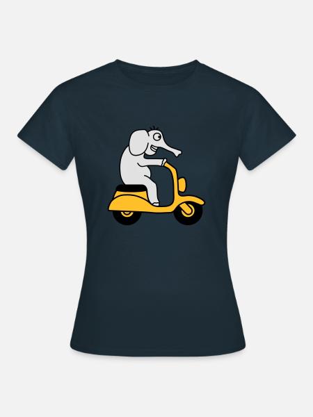 Moped Elephant - Frauen T-Shirt - Navy