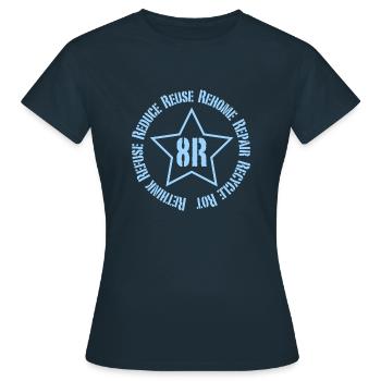 Éco recyclage - T-shirt Femme - marine - Devant - AI Model Female 172 dark (172cm)