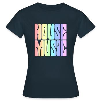 House Music - Arc-en-ciel pastel - T-shirt Femme - marine - Devant - AI Model Female 172 dark (172cm)