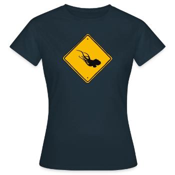 Caution octopus - Women's T-Shirt - navy - Front - AI Model Female 172 dark (172cm)