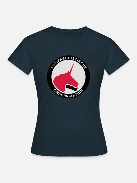 Antifaschistische Einhorn-Aktion - Frauen T-Shirt - Navy