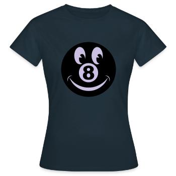 8 ball smiley vecto - T-shirt Femme - marine - Devant - AI Model Female 172 dark (172cm)