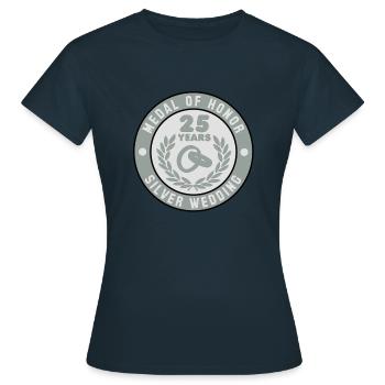 MEDAL OF HONOR ARGENT MARIAGE 25 3C - T-shirt Femme - marine - Devant - AI Model Female 172 dark (172cm)
