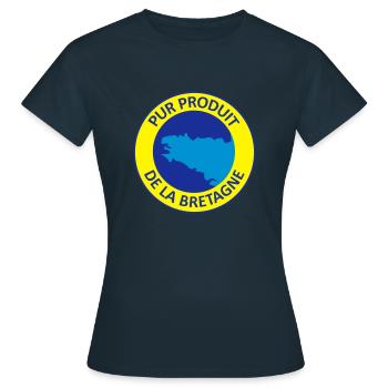 Pur Produit de la Bretagne - T-shirt Femme - marine - Devant - AI Model Female 172 dark (172cm)