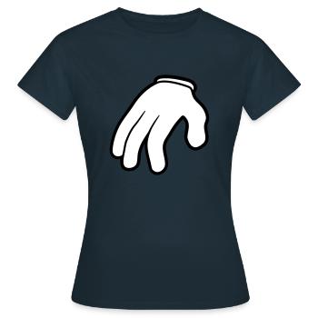 handschuh cartoon hand arme clipart ohne koerper c - Frauen T-Shirt - Navy - Vorne - AI Model Female 172 dark (172cm)