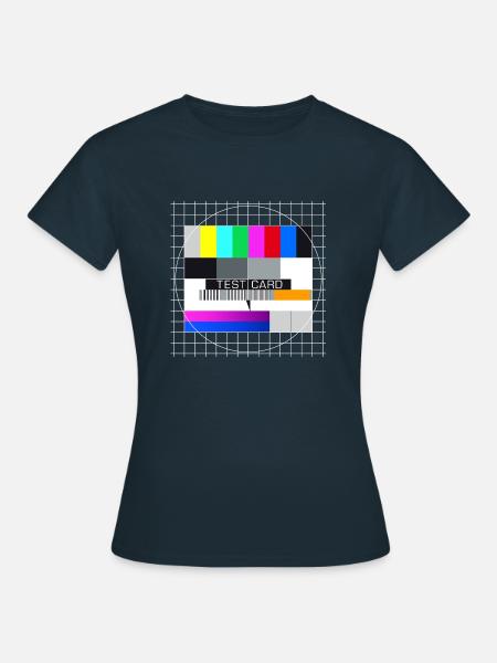 Testbild Fernsehen Bildschirm Sendeschluss Display - Frauen T-Shirt - Navy