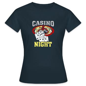 Casino Night Glücksspiel Spruch Roulette Würfel - Frauen T-Shirt - Navy - Vorne - AI Model Female 172 dark (172cm)