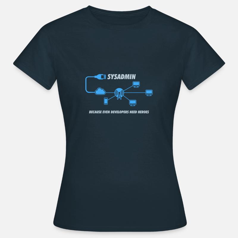 Sysadmin Programming Informatik Geschenk - Frauen T-Shirt - Navy