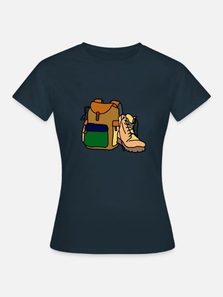 Wanderer /Trail / Trek - Frauen T-Shirt - Navy