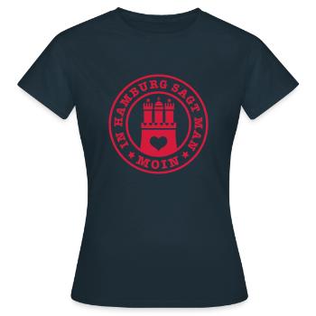 109 A Hambourg, on dit les blasons MOIN - T-shirt Femme - marine - Devant - AI Model Female 172 dark (172cm)