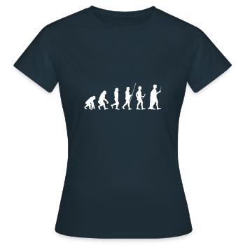 tee shirt cadeau evolution anniversaire - T-shirt Femme - marine - Devant - AI Model Female 172 dark (172cm)