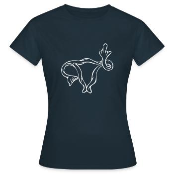 Utérus Feminisme feminisme utérin - T-shirt Femme - marine - Devant - AI Model Female 172 dark (172cm)