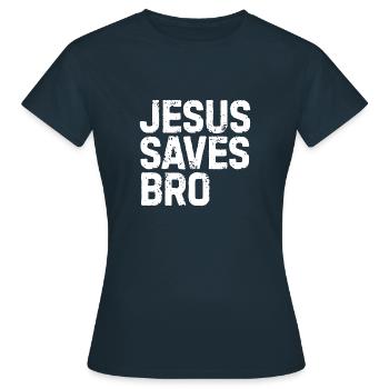 Jésus saves bro Jésus Faith don foi - T-shirt Femme - marine - Devant - AI Model Female 172 dark (172cm)