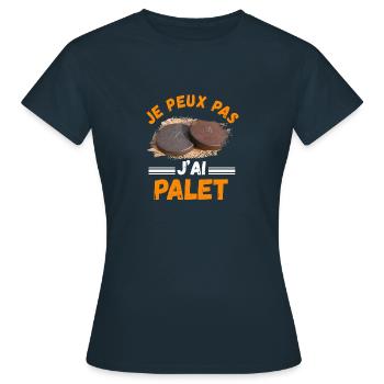 je peux pas j'ai palet - T-shirt Femme - marine - Devant - AI Model Female 172 dark (172cm)