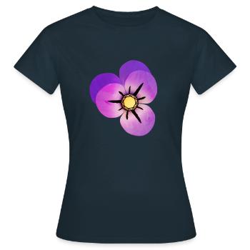 Magische violette Blütenblätter - Frauen T-Shirt - Navy - Vorne - AI Model Female 172 dark (172cm)