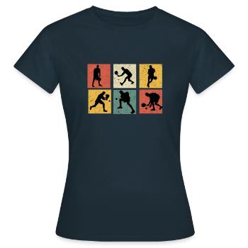 Rétro padel vintage padel padeliste cadeau padel - T-shirt Femme - marine - Devant - AI Model Female 172 dark (172cm)