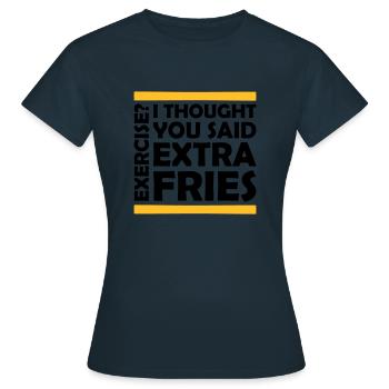 Exercice Extra Fries Citation - T-shirt Femme - marine - Devant - AI Model Female 172 dark (172cm)