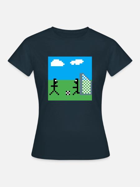 Pixel Fußball - Frauen T-Shirt - Navy