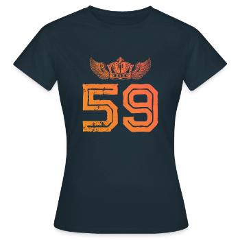 59 Number crown - Women's T-Shirt - navy - Front - AI Model Female 172 dark (172cm)