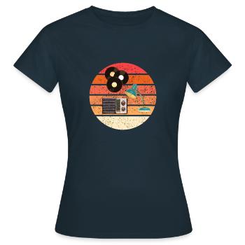 vintage life retro life - Women's T-Shirt - navy - Front - AI Model Female 172 dark (172cm)
