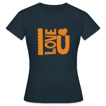 I love you - T-shirt Femme - marine - Devant - AI Model Female 172 dark (172cm)