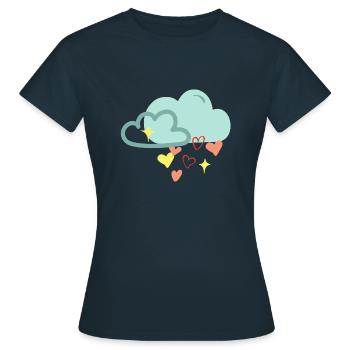 Nuage de pluie d'amour - T-shirt Femme - marine - Devant - AI Model Female 172 dark (172cm)