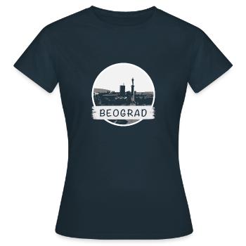 Ville de Belgrade - T-shirt Femme - marine - Devant - AI Model Female 172 dark (172cm)