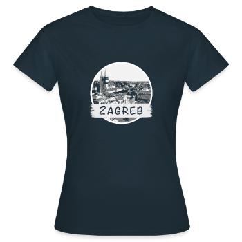 Ville de Zagreb - T-shirt Femme - marine - Devant - AI Model Female 172 dark (172cm)