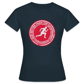 mieux fonctionner que le gouvernement - T-shirt Femme - marine - Devant - AI Model Female 172 dark (172cm)