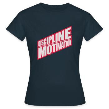 Citation de discipline sur la motivation - T-shirt Femme - marine - Devant - AI Model Female 172 dark (172cm)