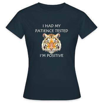 Patience tested ... positive - Frauen T-Shirt - Navy - Vorne - AI Model Female 172 dark (172cm)