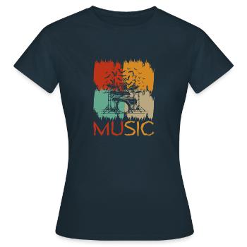 Schlagzeug Schlagzeuger Schlagzeug Schlagzeuger - Frauen T-Shirt - Navy - Vorne - AI Model Female 172 dark (172cm)