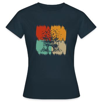 Schlagzeug Schlagzeuger Schlagzeug Schlagzeuger - Frauen T-Shirt - Navy - Vorne - AI Model Female 172 dark (172cm)