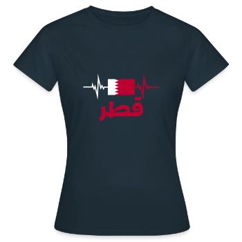 Katar Fußball 2022 Herzschlag Katar - Frauen T-Shirt - Navy - Vorne - AI Model Female 172 dark (172cm)
