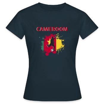 Cameroon Football 2022 supporter of Cameroon football - Women's T-Shirt - navy - Front - AI Model Female 172 dark (172cm)