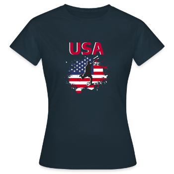 États-Unis d'Amérique Football 2022 supporter foot - T-shirt Femme - marine - Devant - AI Model Female 172 dark (172cm)
