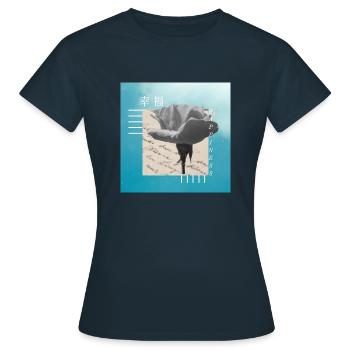 Japansk - Dame-T-shirt - marineblå - Foran - AI Model Female 172 dark (172cm)