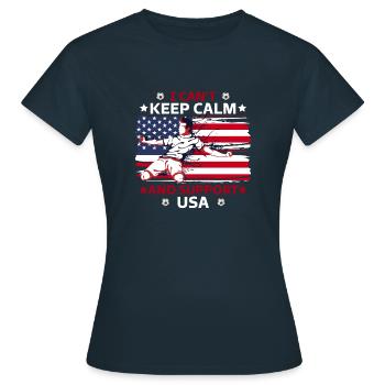 rester calme et soutenir les États-Unis - T-shirt Femme - marine - Devant - AI Model Female 172 dark (172cm)