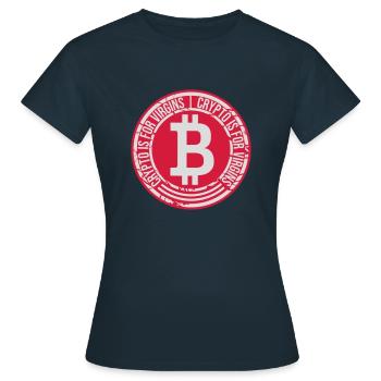 crypto is for virgins - Women's T-Shirt - navy - Front - AI Model Female 172 dark (172cm)