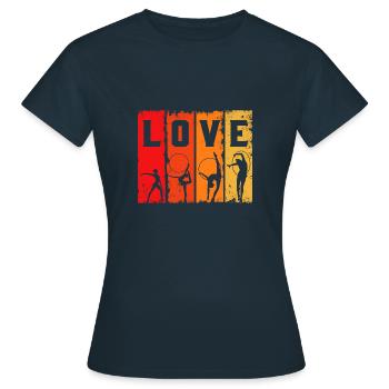 gymnastique - l'amour de gymnastique - T-shirt Femme - marine - Devant - AI Model Female 172 dark (172cm)