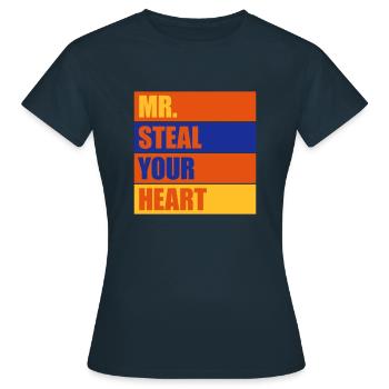 Mr steal your heart - Women's T-Shirt - navy - Front - AI Model Female 172 dark (172cm)