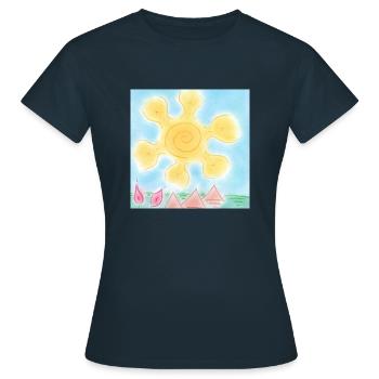 SUN ON PYRAMIDS - Women's T-Shirt - navy - Front - AI Model Female 172 dark (172cm)