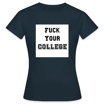 college - Frauen T-Shirt - Navy - Vorne - AI Model Female 172 dark (172cm)