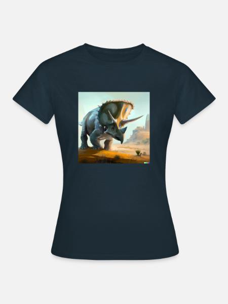 Triceratops digital art - Frauen T-Shirt - Navy
