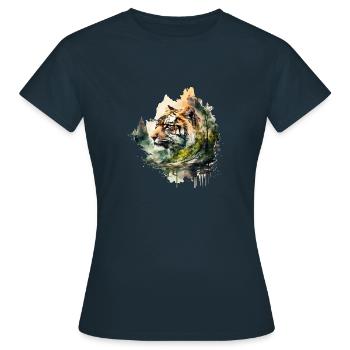 Le tigre - T-shirt Femme - marine - Devant - AI Model Female 172 dark (172cm)