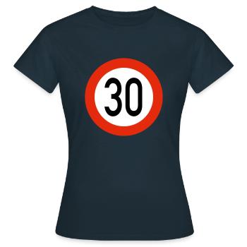 30er - Frauen T-Shirt - Navy - Vorne - AI Model Female 172 dark (172cm)