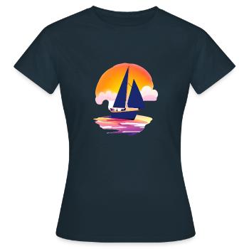Sailing Sailing Sailing Sailing Sailboat - Women's T-Shirt - navy - Front - AI Model Female 172 dark (172cm)