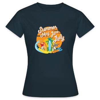 T-shirt vacance d'été mignon chat surf - T-shirt Femme - marine - Devant - AI Model Female 172 dark (172cm)