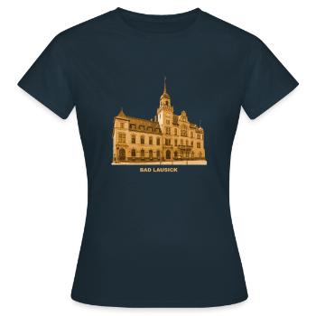 Bad Lausick town hall health resort Saxony - Women's T-Shirt - navy - Front - AI Model Female 172 dark (172cm)