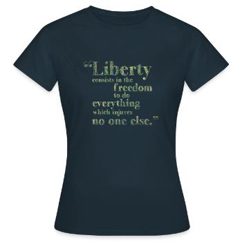 Liberté Droits de l’Homme - T-shirt Femme - marine - Devant - AI Model Female 172 dark (172cm)